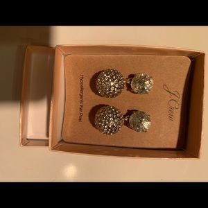 Crystal ball and stud earrings